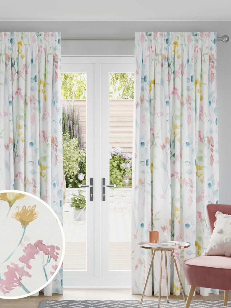 Multi Isla Floral Made to Measure 100% Cotton Curtains - Image 1 of 9