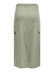 ONLY Green Linen Blend Utility Midi Skirt - Image 5 of 5