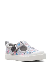 Clarks Silver Wide Fit (G) Combi City Dance T. Canvas Shoes - Image 3 of 7