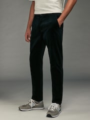 Navy Blue Slim Fit Corduroy Chino Trousers - Image 1 of 9