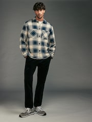 Navy Blue Slim Fit Corduroy Chino Trousers - Image 1 of 6