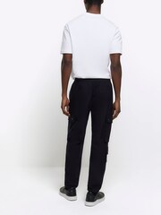 River Island Black Smart Techy Cargo Trousers - Image 3 of 5