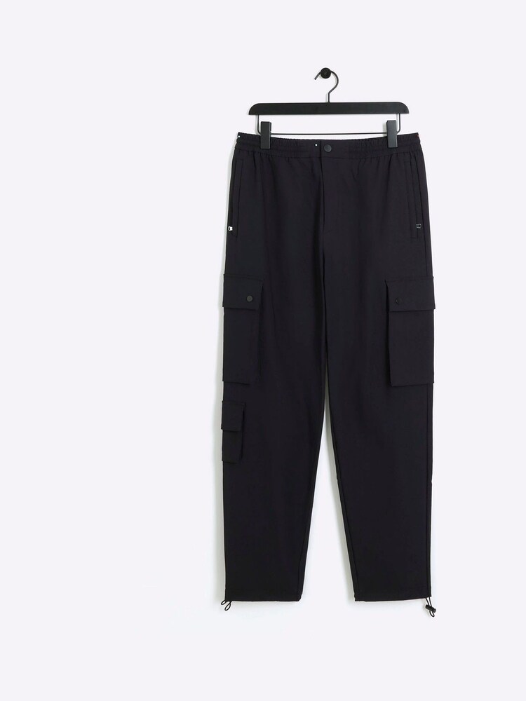 River Island Black Smart Techy Cargo Trousers - Image 5 of 5