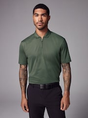 Khaki Green Active Textured Golf Polo Shirt - Image 1 of 8