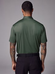 Khaki Green Active Textured Golf Polo Shirt - Image 3 of 8