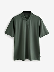 Khaki Green Active Textured Golf Polo Shirt - Image 6 of 8