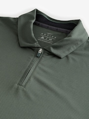 Khaki Green Active Textured Golf Polo Shirt - Image 8 of 8