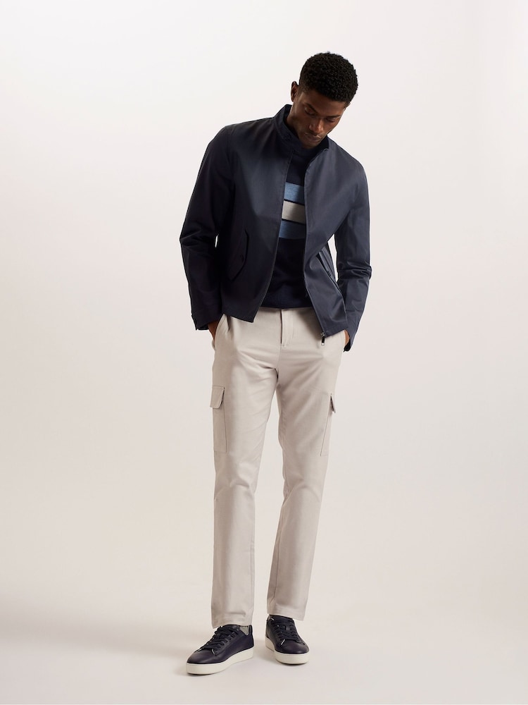 Ted Baker Blue Lehurst Nylon Blend Harrington Jacket - Image 1 of 6 Ted Baker Blue Lehurst Nylon Blend Harrington Jacket - Image 1 of 6