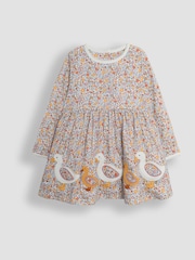 JoJo Maman Bébé Mustard Yellow Duck Appliqué Dress - Image 1 of 3