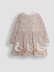 JoJo Maman Bébé Mustard Yellow Duck Appliqué Dress - Image 2 of 3