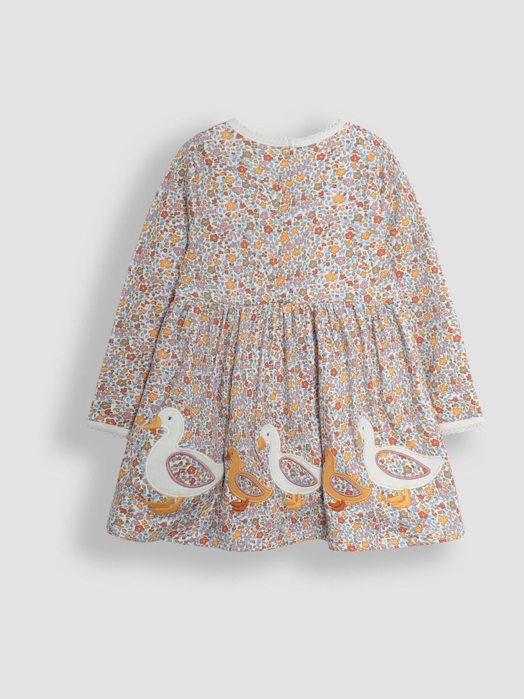 JoJo Maman Bébé Mustard Yellow Duck Appliqué Dress - Image 2 of 3