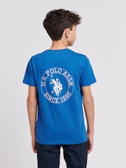 U.S. Polo Assn. Blue Back Print Boys 100% Cotton T-Shirt - Image 1 of 9