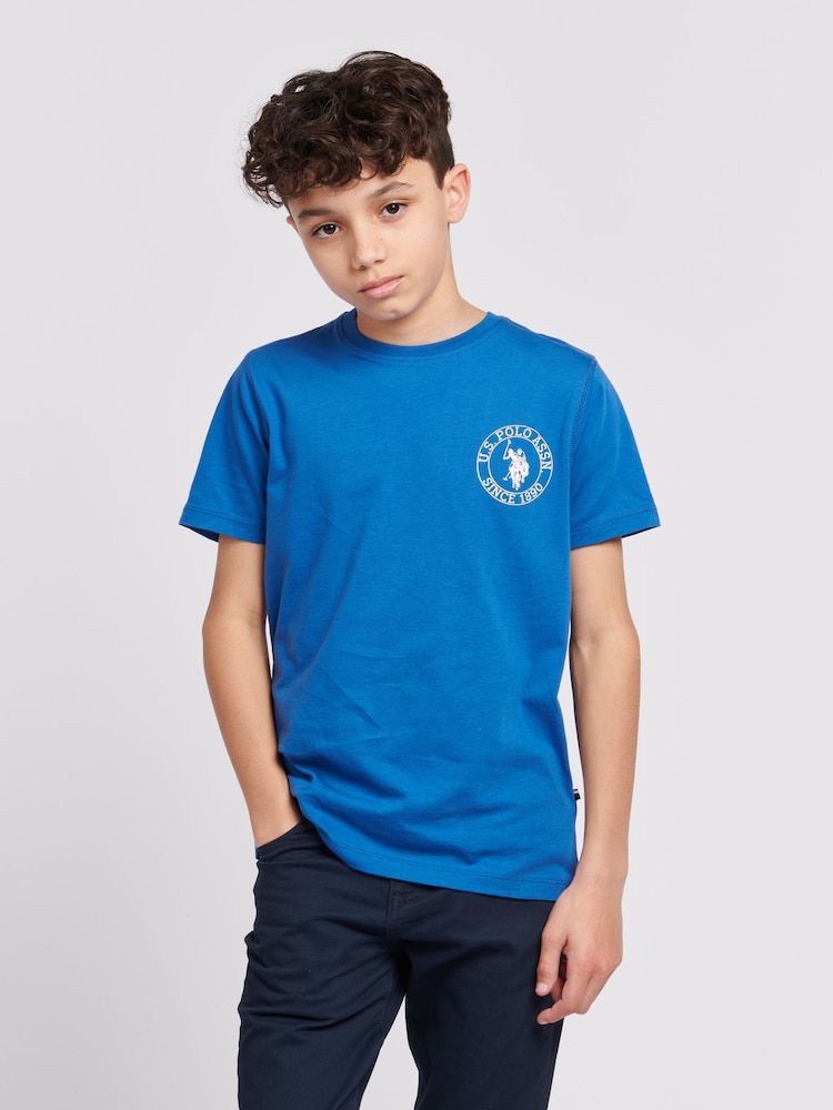 U.S. Polo Assn. Blue Back Print Boys 100% Cotton T-Shirt - Image 2 of 9