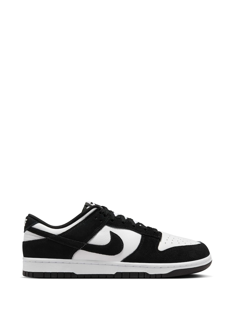 Nike White/Black Suede Dunk Low Trainers - Image 1 of 12
