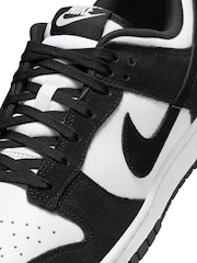 Nike White/Black Suede Dunk Low Trainers - Image 10 of 12