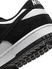 Nike White/Black Suede Dunk Low Trainers - Image 11 of 12