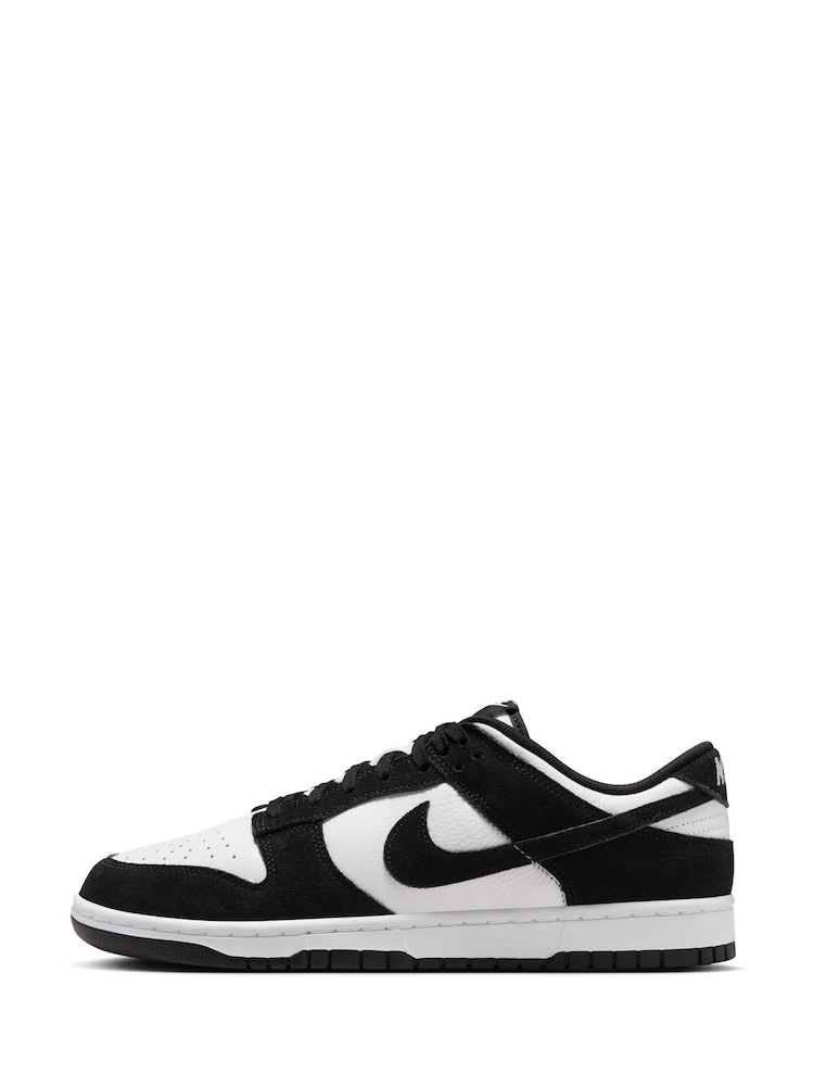 Nike White/Black Suede Dunk Low Trainers - Image 2 of 12