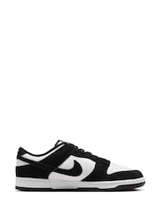Nike White/Black Suede Dunk Low Trainers - Image 3 of 12