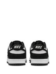 Nike White/Black Suede Dunk Low Trainers - Image 5 of 12