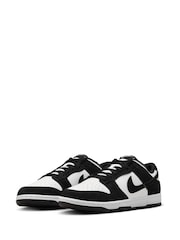 Nike White/Black Suede Dunk Low Trainers - Image 6 of 12