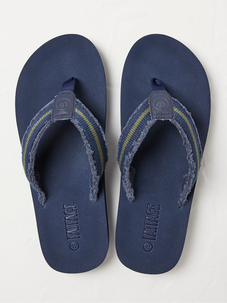 FatFace Harris Blue Flip Flops - Image 2 of 3