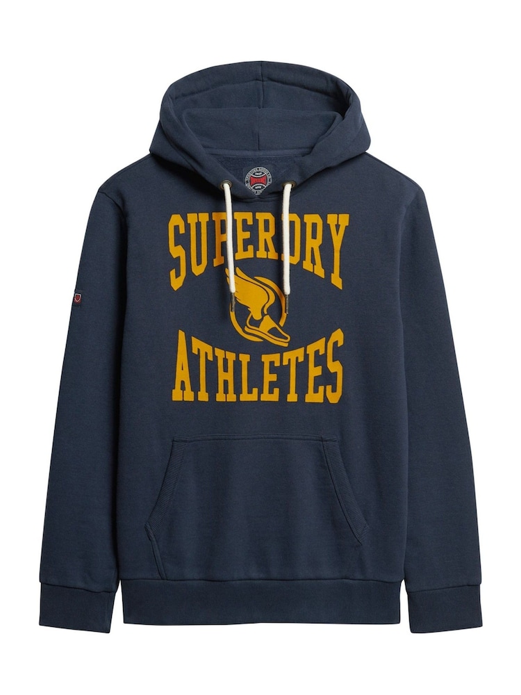 Superdry Blue Track & Field Athletic Graphic Hoodie - Image 5 of 7