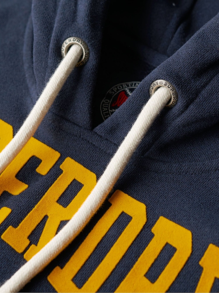 Superdry Blue Track & Field Athletic Graphic Hoodie - Image 6 of 7