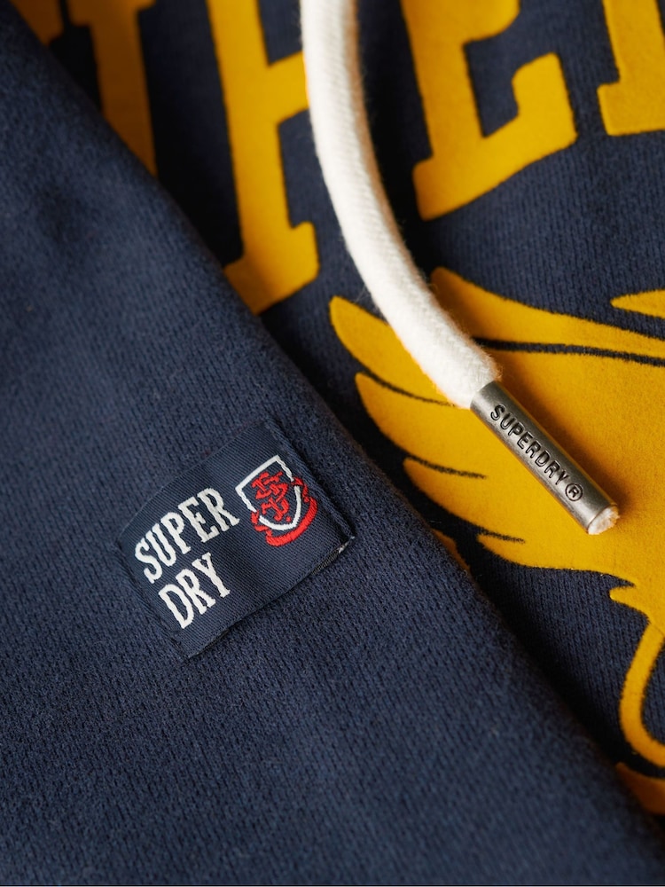 Superdry Blue Track & Field Athletic Graphic Hoodie - Image 7 of 7