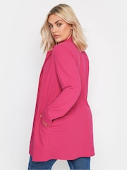 Yours Curve Pink Longline Blazer - Image 3 of 5