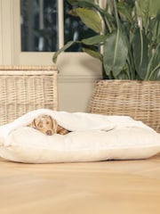 Lords and Labradors Cream Faux Fur Sleepy Burrow Dog Bed - Image 1 of 2