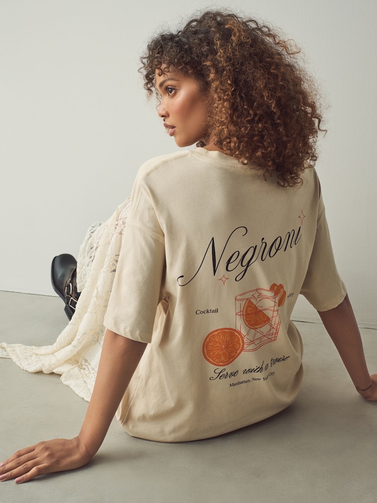 Negroni Cocktail Graphic Negroni Cocktail Graphic 100% Cotton T-Shirt - Image 1 of 10