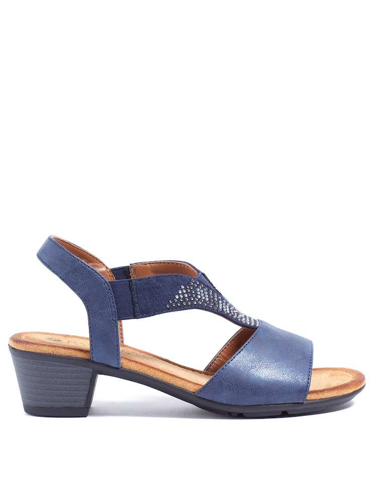 Pavers Blue Pavers Natural Heeled Slingback Sandals - Image 1 of 5 Pavers Blue Pavers Natural Heeled Slingback Sandals - Image 1 of 5