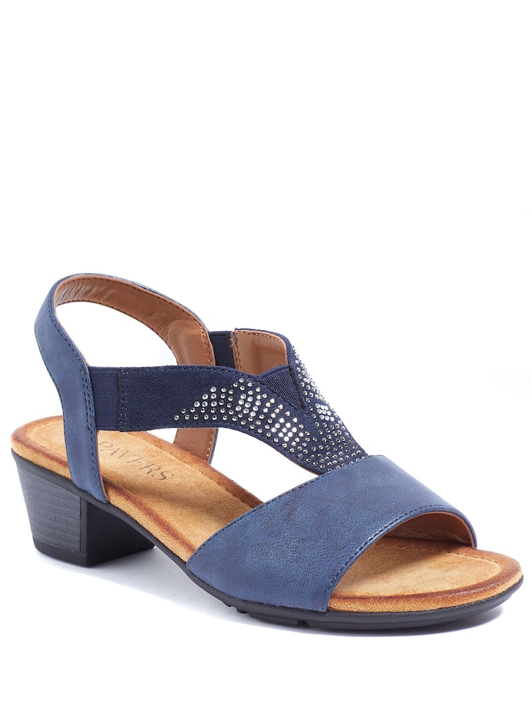 Pavers Blue Pavers Natural Heeled Slingback Sandals - Image 2 of 5 Pavers Blue Pavers Natural Heeled Slingback Sandals - Image 2 of 5