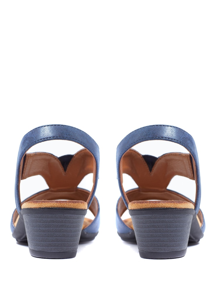 Buy Pavers Blue Pavers Natural Heeled Slingback Sandals from Next Oman