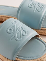 Ted Baker Blue Portiya Flat Espadrilles Sandals With Signature Logo - Image 4 of 5