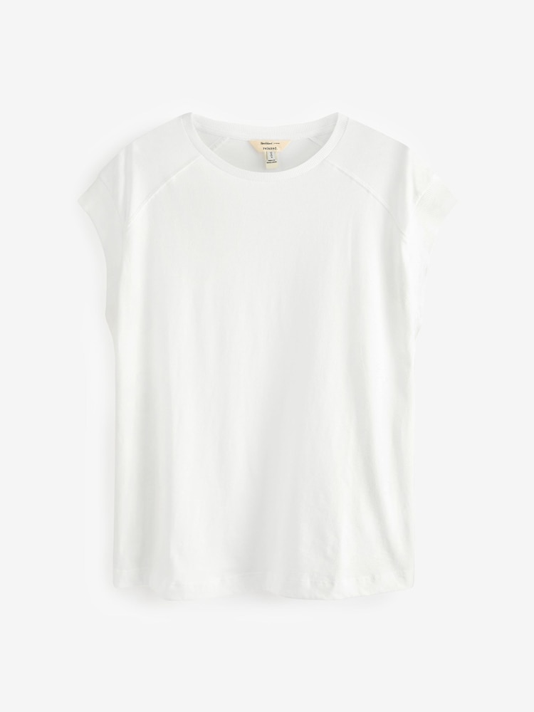 River Island White 100% Cotton 2 Pack Rib Cuff T-Shirt - Image 2 of 8