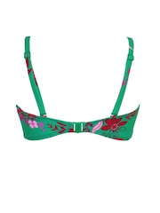 Pour Moi Green & Pink Multi Free Spirit Strapless Shirred Bandeau Underwired Bikini Top - Image 4 of 4