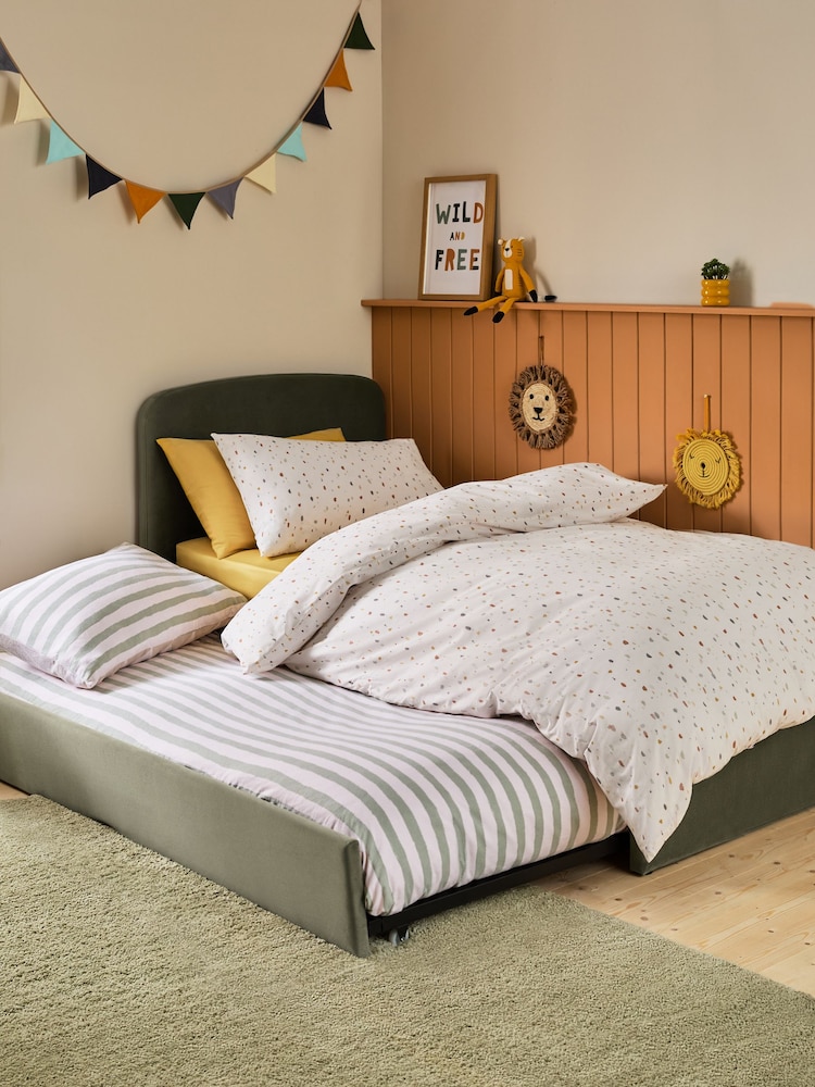 Soft Velvet Sage Green Kids Matson Trundle Upholstered Bed - Image 2 of 9