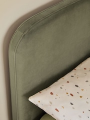 Soft Velvet Sage Green Kids Matson Trundle Upholstered Bed - Image 6 of 9