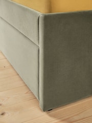 Soft Velvet Sage Green Kids Matson Trundle Upholstered Bed - Image 7 of 9