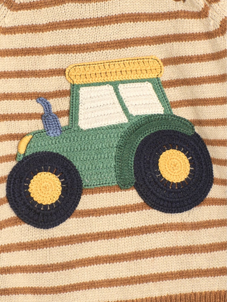 JoJo Maman Bébé Natural Tractor Jumper - Image 4 of 5