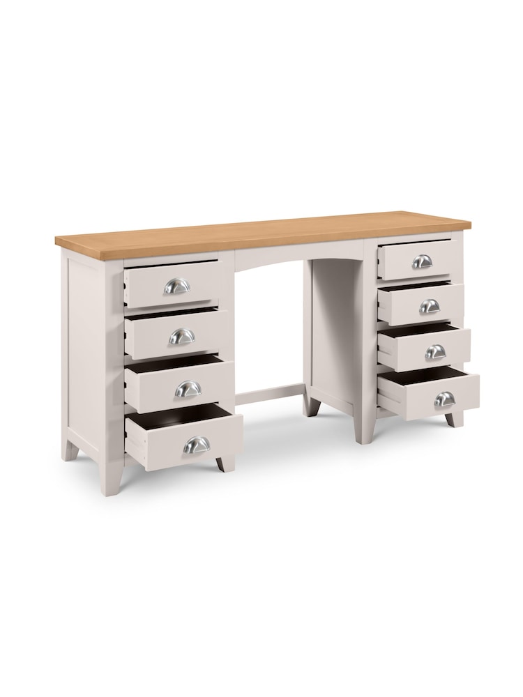 Julian Bowen Grey Richmond Twin Pedestal Dressing Table - Image 2 of 6