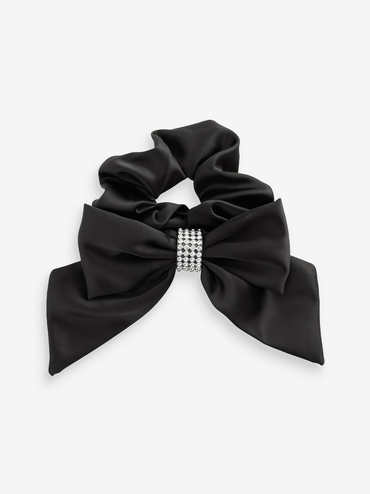 Schwarz - Diamante Bow Scrunchie - Bild 2 von 2 Schwarz - Diamante Bow Scrunchie - Bild 2 von 2