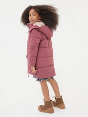 FatFace Letty Rose Pink Longline Padded Jacket - Image 2 of 6