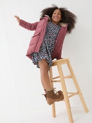 FatFace Letty Rose Pink Longline Padded Jacket - Image 3 of 6