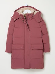 FatFace Letty Rose Pink Longline Padded Jacket - Image 6 of 6