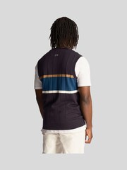 Lyle & Scott Blue Volley Stripe Knitted Vest - Image 2 of 5