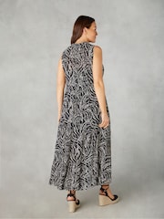 Live Unlimited Black Curve Petite Spot Print Ruffle Midaxi Dress - Image 2 of 5