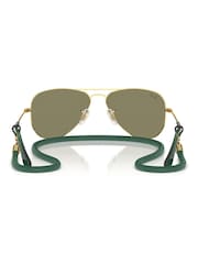 Rayban Junior Gold Tone Rj9506S Pilot Sunglasses - Image 4 of 6
