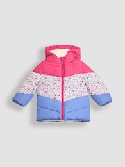 JoJo Maman Bébé Berry Floral Puffer Jacket - Image 1 of 3